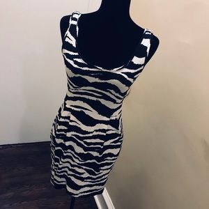 H&M Animal Print Fitted Mini Dress